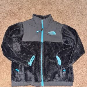 Girls North Face Gray Jacket with Blue Logo